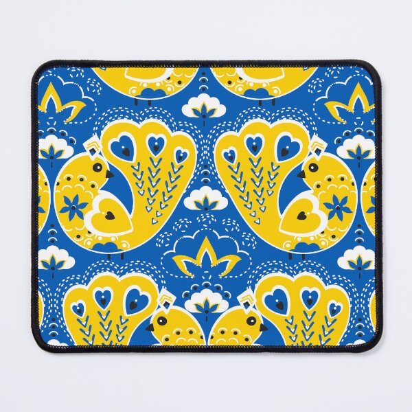Aperçu de l'œuvre Oiseau Phénix, version bleu et jaune créée et vendue par Alex  Blud.