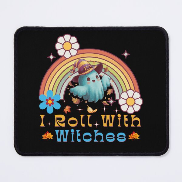 Item preview, I Roll With Witches Retro Rainbow Colorful Fall Halloween Season Design designed and sold by Raise2Shine.