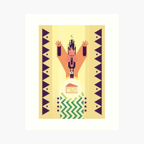 Cheese Worship: Abstract and Playful Illustration Art Print