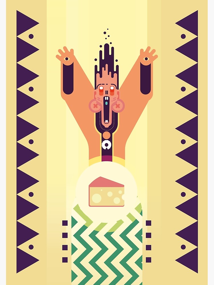 Thumbnail 2 of 2, Postcard, Cheese Worship: Abstract and Playful Illustration designed and sold by TribalCodex.