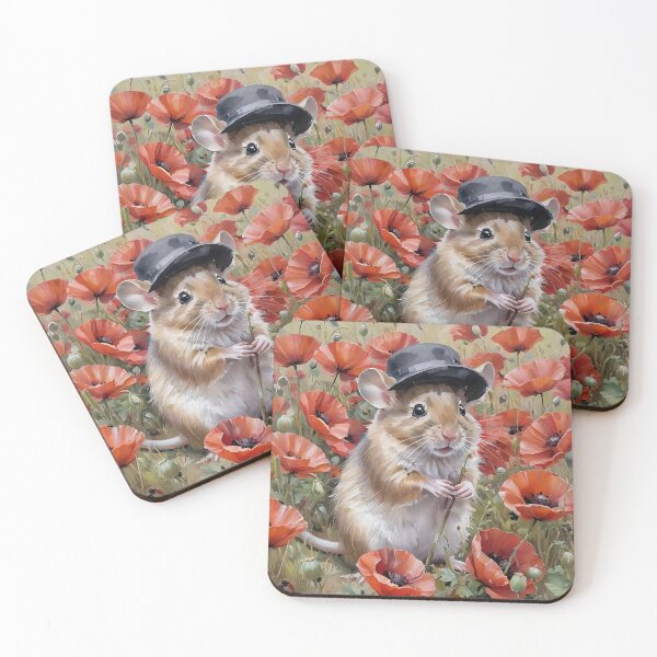 Item preview, The Mouse with the Hat among the Poppies designed and sold by Jasna Dragun.