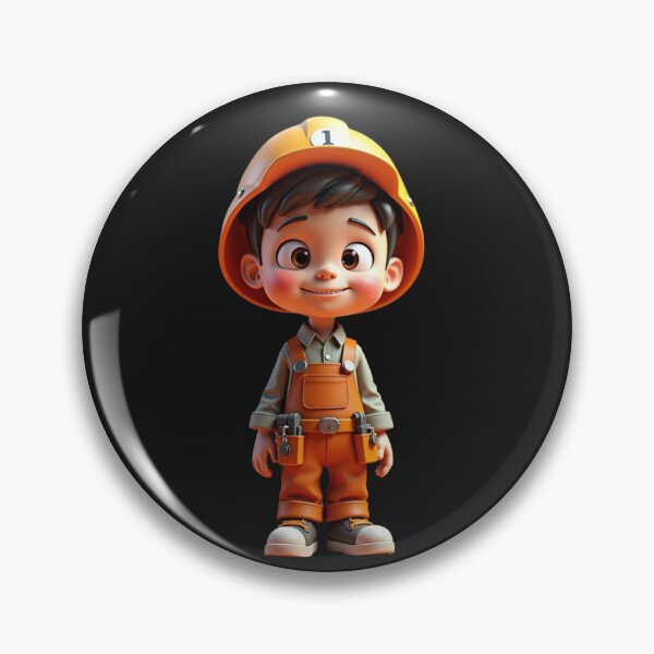 Artikelvorschau, Niedlicher 3D-Bauarbeiterjunge mit Schutzhelm und Overall! entworfen und verkauft von eliteandhonor.