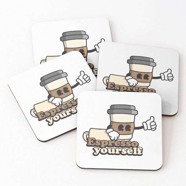 Item preview, Espresso yourself funny coffee quote for coffee lovers designed and sold by Rednosestickers.