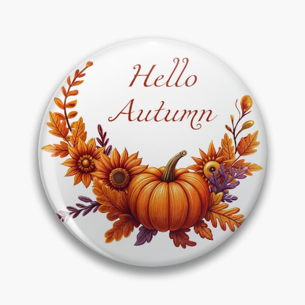 Item preview, Hello autumn.Autumn leaves, pumpkin and sunflower. pattern in watercolor style designed and sold by Tatty-shop.