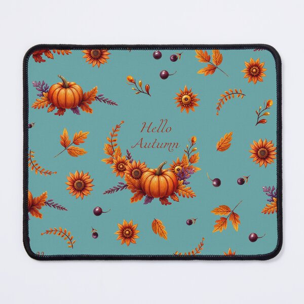 Item preview, Hello autumn.Autumn leaves, pumpkin and sunflower. pattern in watercolor style designed and sold by Tatty-shop.