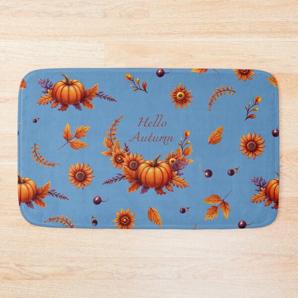 Item preview, Hello autumn.Autumn leaves, pumpkin and sunflower. pattern in watercolor style designed and sold by Tatty-shop.
