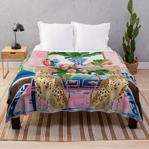 Item preview, Two cheetahs in preppy Palm Beach intetior designed and sold by SophieClimaArt.