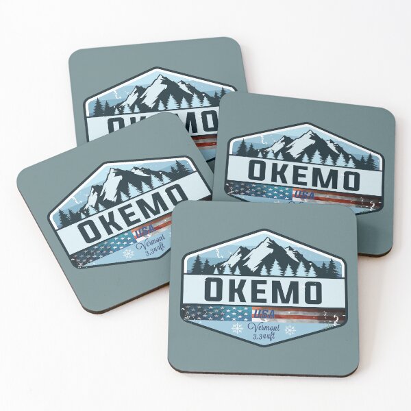 Item preview, Okemo Mountain Vermont Skiing Sticker T-Shirt 01 designed and sold by OuterShellUK.
