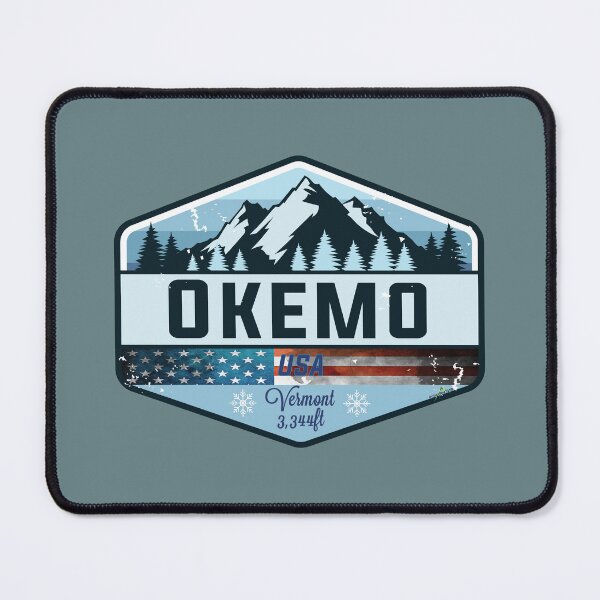 Item preview, Okemo Mountain Vermont Skiing Sticker T-Shirt 01 designed and sold by OuterShellUK.