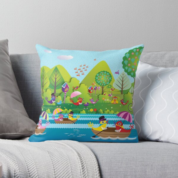 A Stroll in the Park Throw Pillow
