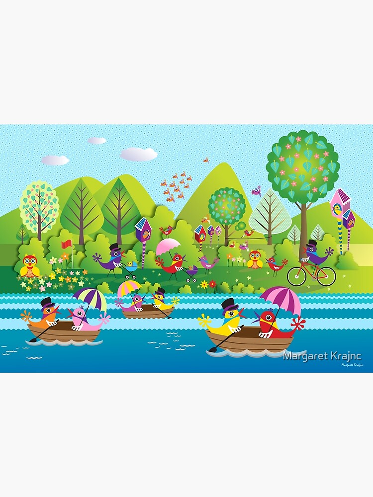 Thumbnail 2 of 2, Greeting Card, A Stroll in the Park designed and sold by Margaret Krajnc.