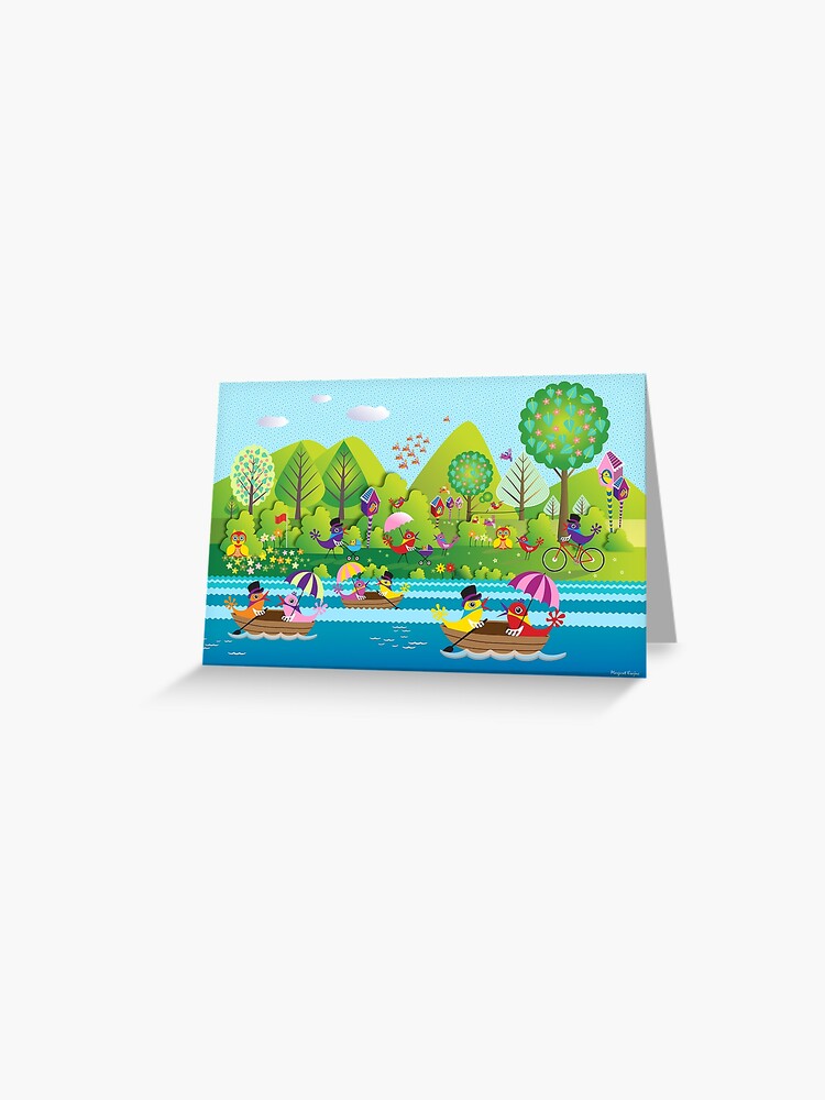 Thumbnail 1 of 2, Greeting Card, A Stroll in the Park designed and sold by Margaret Krajnc.