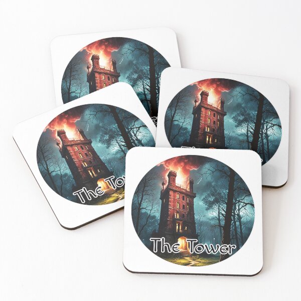 Item preview, Major Arcana Tarot Card The Tower - Forest Mansion Struck by Lightning designed and sold by Pixel Waite.
