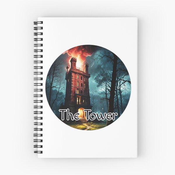 Item preview, Major Arcana Tarot Card The Tower - Forest Mansion Struck by Lightning designed and sold by Pixel Waite.