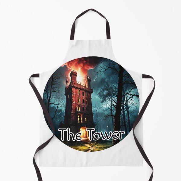 Item preview, Major Arcana Tarot Card The Tower - Forest Mansion Struck by Lightning designed and sold by Pixel Waite.