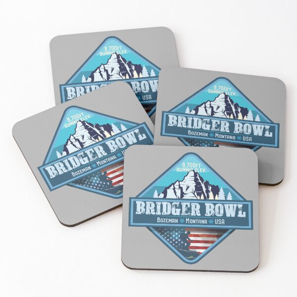 Item preview, Bridger Bowl Montana Rocky Mountains Skiing Sticker T-Shirt 01 designed and sold by OuterShellUK.