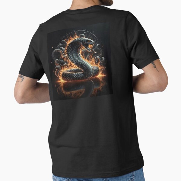 Item preview, Snake cobra on fire man tee t-shirt - cool cobra men tee designed and sold by UnicornLoveTees.