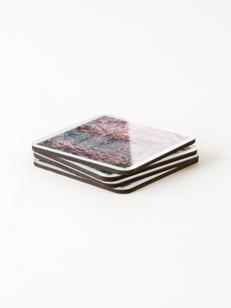 Thumbnail 4 of 5, Coasters (Set of 4), Japan Sakura Trees designed and sold by R3FDesign.