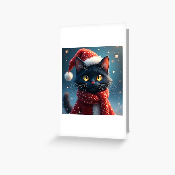 Item preview, Christmas Black Cat  designed and sold by SoniaSarkali.