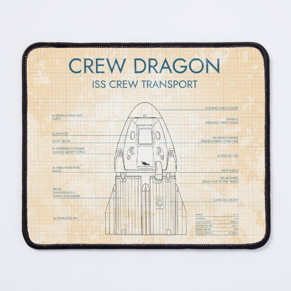 Artikelvorschau, Crew Dragon Spacecraft (Old Blue Grid) entworfen und verkauft von BGALAXY.