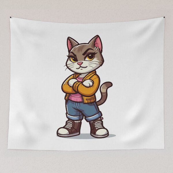 Item preview, Cat Brat: proud with arms crossed designed and sold by ArtEmotionsImages.
