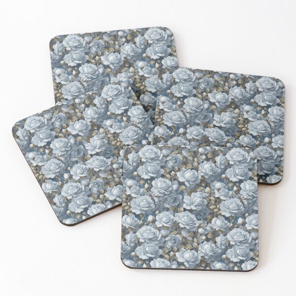 Item preview, Chintz Floral Pattern of Pale Blue Roses designed and sold by FlowerMeFlorals.