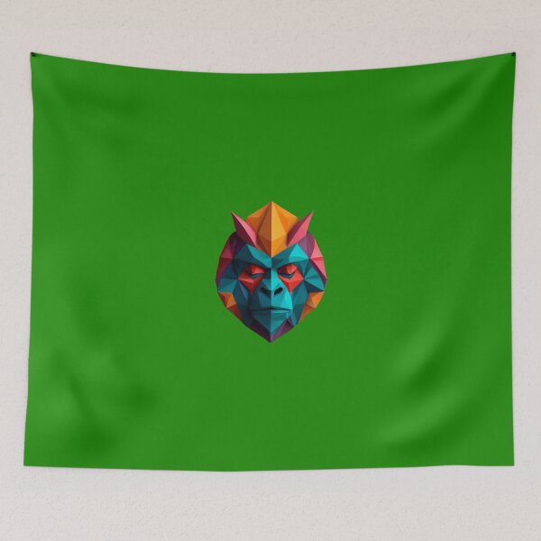 Item preview, A traditional devil mask, origami, gorilla vector art #2 designed and sold by VugArtShop.