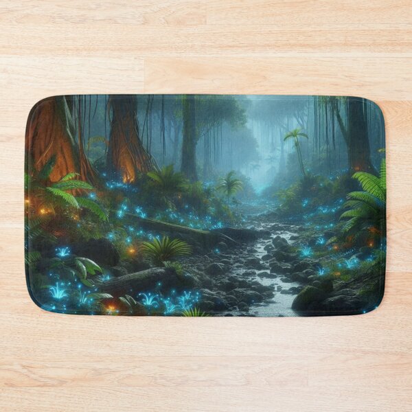 Item preview, Realistic Rainforest With Bioluminescent Flora And Fauna. designed and sold by IrsathThaslima.