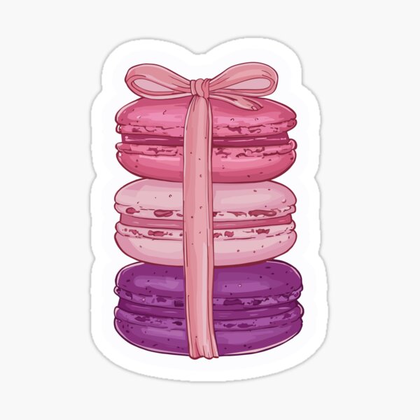 "Sweet Macaron Stack with Ribbon" Sticker for Sale by Serbin | Redbubble