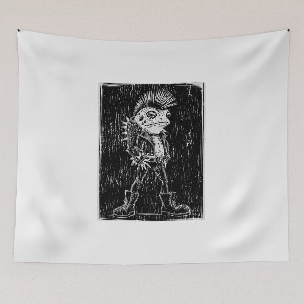 Item preview, Old vintage Mohican Punk Rocker Frog designed and sold by paulo silveira.
