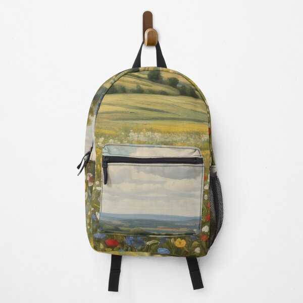 Item preview, Wildflower Field Landscape Oil Painting, Vintage Landscape Art Print #3 designed and sold by tarzbol.