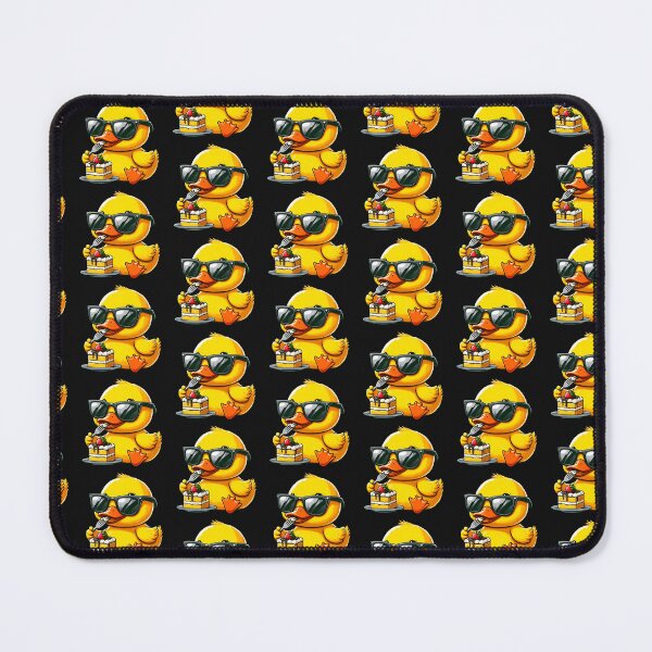 Item preview, Funny Yellow Duck Eating Cake Rubber Duck Wear Sunglasses designed and sold by tharika wiangkal.