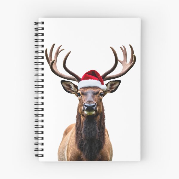 Item preview, Funny Elk Wearing Christmas Hat designed and sold by LazyOwlStore.