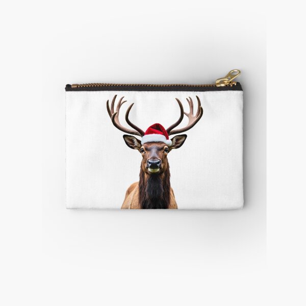Item preview, Funny Elk Wearing Christmas Hat designed and sold by LazyOwlStore.