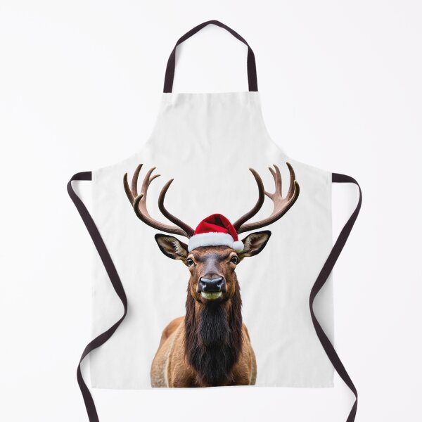 Item preview, Funny Elk Wearing Christmas Hat designed and sold by LazyOwlStore.