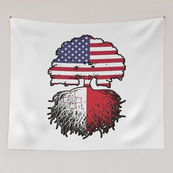 Item preview, Malta Maltese American USA United States America Tree Roots Flag designed and sold by FlagX.