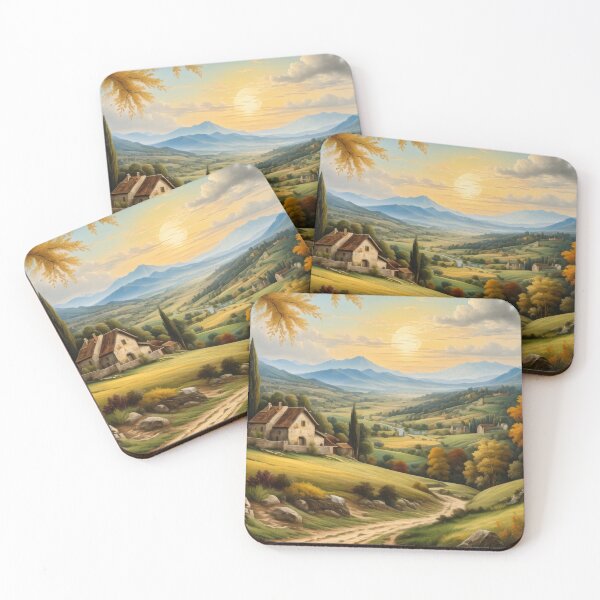 Item preview, Rustic Landscape Oil Painting, Vintage Nature Art Print designed and sold by tarzbol.
