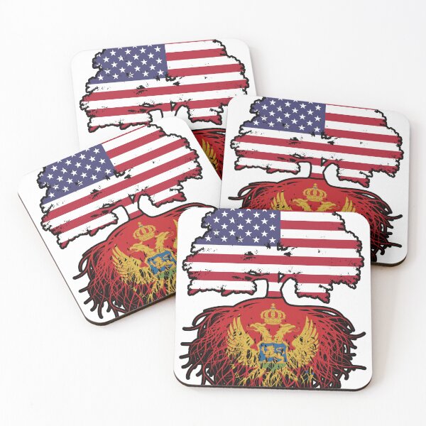 Item preview, Montenegro Montenegrin American USA United States America Tree Roots Flag designed and sold by FlagX.