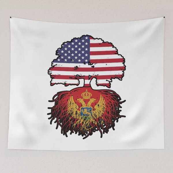 Item preview, Montenegro Montenegrin American USA United States America Tree Roots Flag designed and sold by FlagX.