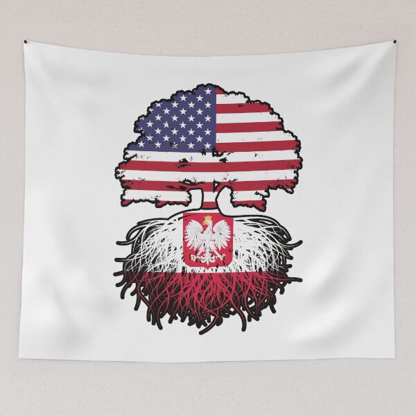 Item preview, Poland Polish American USA United States America Tree Roots Flag designed and sold by FlagX.