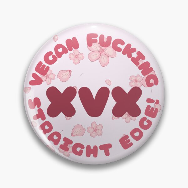 Item preview, Kawaii Vegan Straight Edge Pin designed and sold by pityhex.