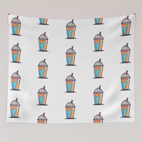 Item preview, Colorful Milkshake Illustration with Whipped Cream and Straw – Fun Beverage Sticker Design designed and sold by CrownedCanvas.