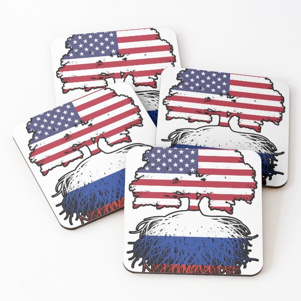 Item preview, Russia Russian American USA United States America Tree Roots Flag designed and sold by FlagX.