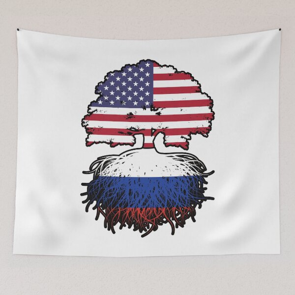 Item preview, Russia Russian American USA United States America Tree Roots Flag designed and sold by FlagX.