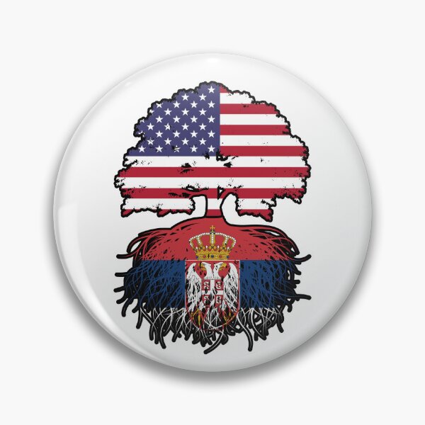Item preview, Serbia Serbian American USA United States America Tree Roots Flag designed and sold by FlagX.