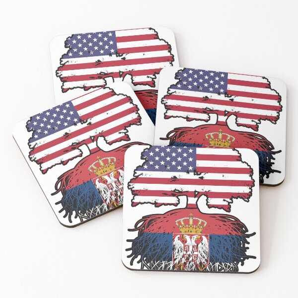 Item preview, Serbia Serbian American USA United States America Tree Roots Flag designed and sold by FlagX.