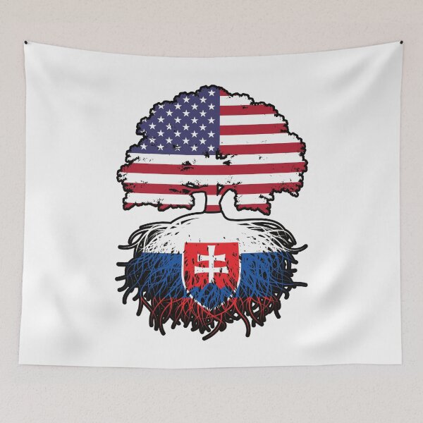 Item preview, Slovakia Slovakian American USA United States America Tree Roots Flag designed and sold by FlagX.