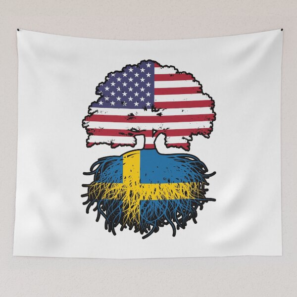 Item preview, Sweden Swedish American USA United States America Tree Roots Flag designed and sold by FlagX.