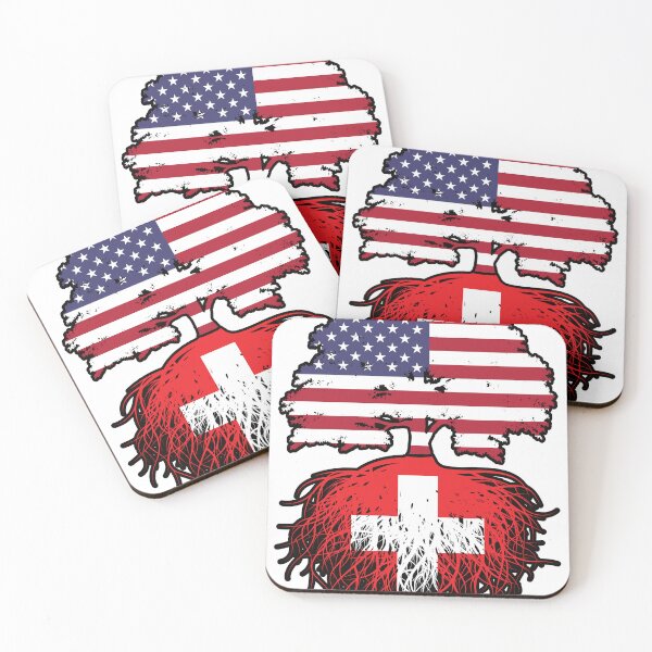 Item preview, Switzerland Swiss American USA United States America Tree Roots Flag designed and sold by FlagX.