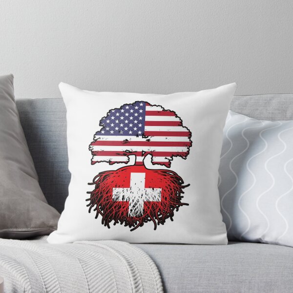 Item preview, Switzerland Swiss American USA United States America Tree Roots Flag designed and sold by FlagX.